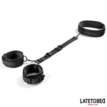 LATETOBED BDSM LINE - RESTRICCIONES CON COLLAR CON CORREA Y ESPOSAS