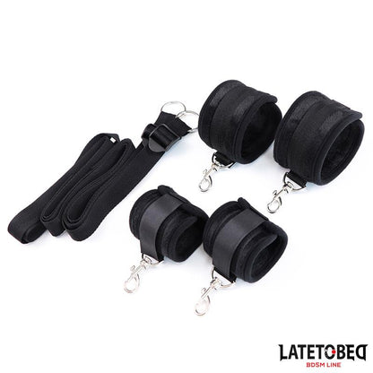 LATETOBED BDSM LINE - RESTRICCIONES DE CAMA NEGRO AJUSTABLE