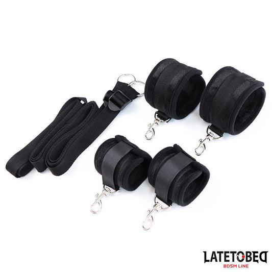 LATETOBED BDSM LINE - RESTRICCIONES DE CAMA NEGRO AJUSTABLE