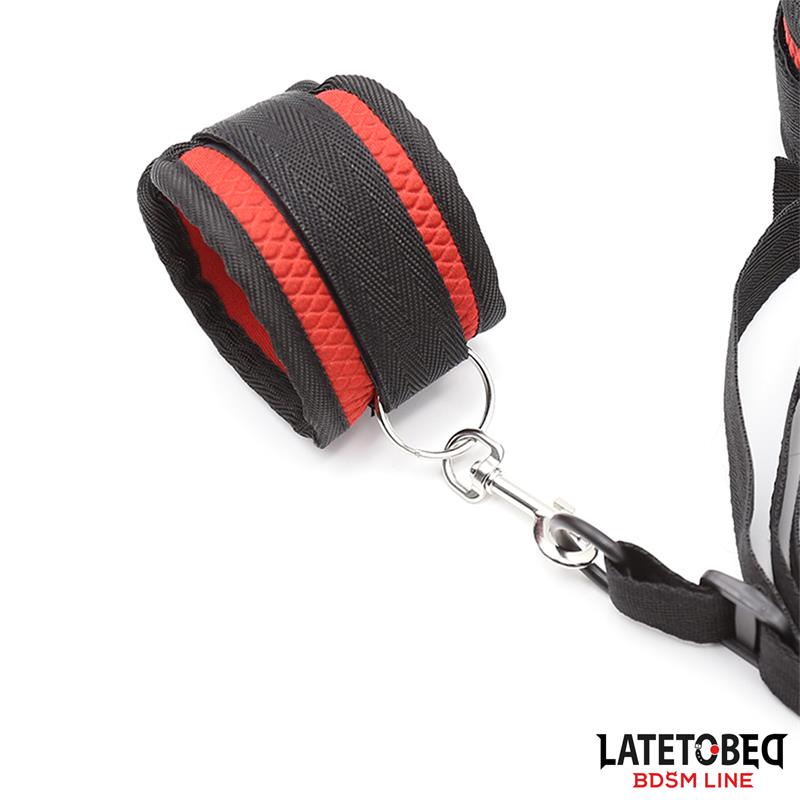 LATETOBED BDSM LINE - RESTRICCIONES PARA LA CAMA CON ANTIFAZ ESPOSAS AJUSTABLES Y DESMONTABLES
