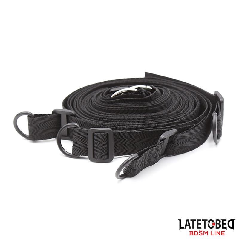 LATETOBED BDSM LINE - RESTRICCIONES PARA LA CAMA CON ANTIFAZ ESPOSAS AJUSTABLES Y DESMONTABLES
