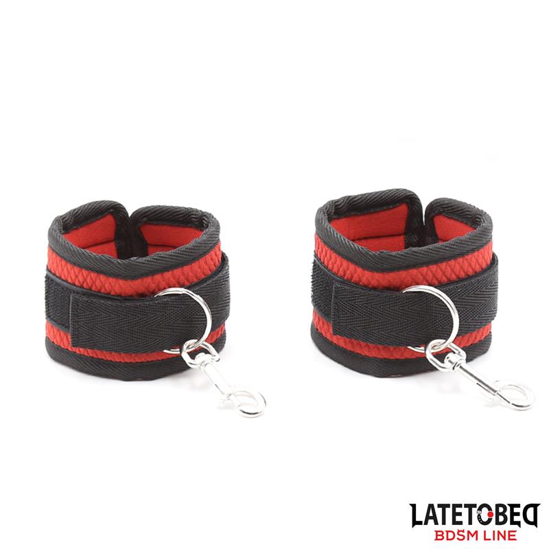 LATETOBED BDSM LINE - RESTRICCIONES PARA LA CAMA CON ANTIFAZ ESPOSAS AJUSTABLES Y DESMONTABLES