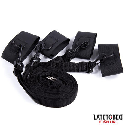 LATETOBED BDSM LINE - RESTRICCIONES PARA LA CAMA DE NYLON CON ARGOLLAS DE PLÁSTICO