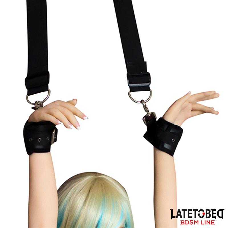 LATETOBED BDSM LINE - RESTRICCIONES PARA PUERTA CON ESPOSAS ADJUSTABLES Y DESMONTABLES