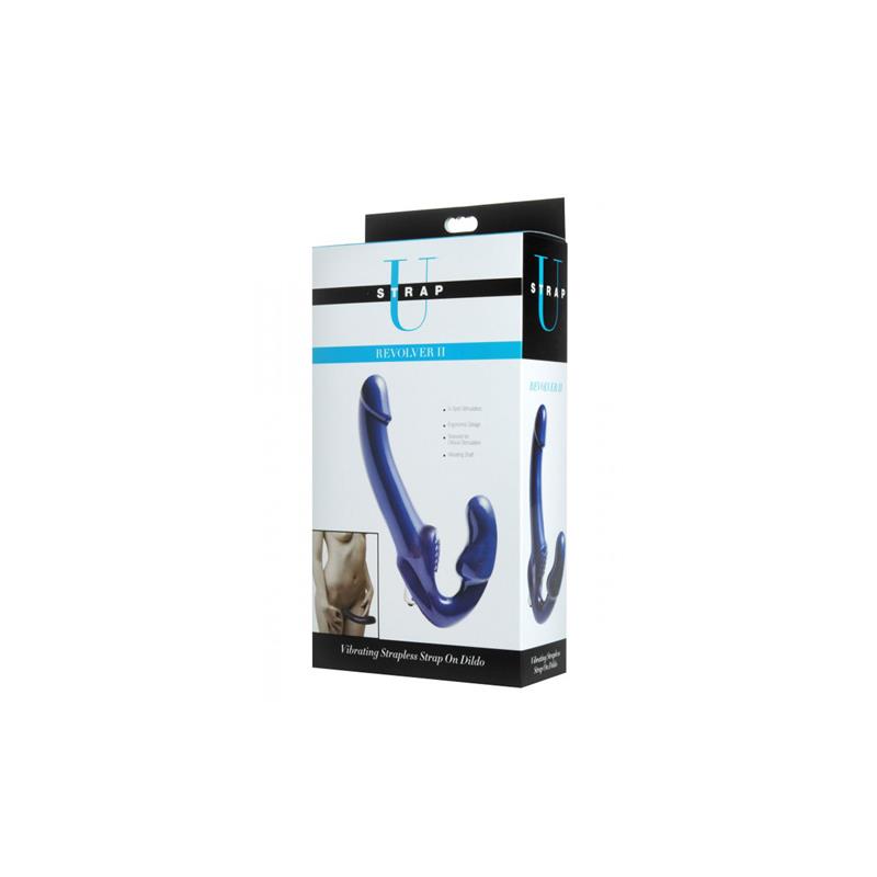 STRAP U - REVOLVER II VIBRADOR DOBLE AZUL