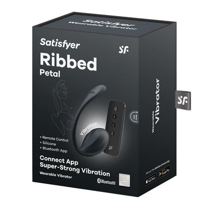 SATISFYER - RIBBED PETAL VIBRADOR DE BRAGUITA APP NEGRO