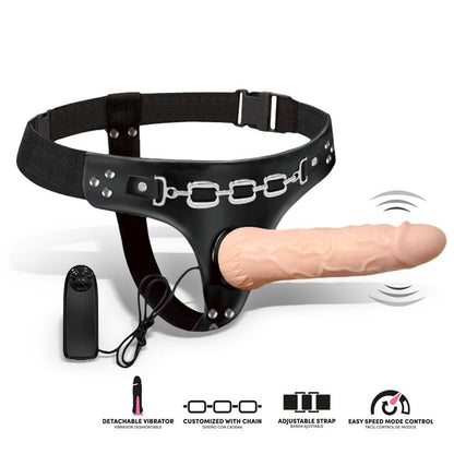 HARNESS COLLECTION LATETOBED - RIBBO ARNÉS CON DILDO REALISTA CON VIBRACIÓN Y CONTROL REMOTO