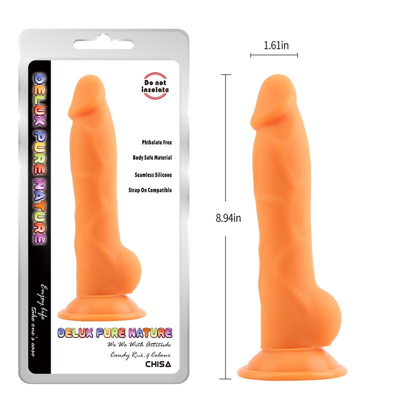 CHISA - RICK.G DILDO SILICONA LÍQUIDA NARANJA 22.7CM
