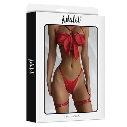 ADALET LINGERIE - RILEY SET SUJETADOR CON LAZO, TANGA Y LIGAS