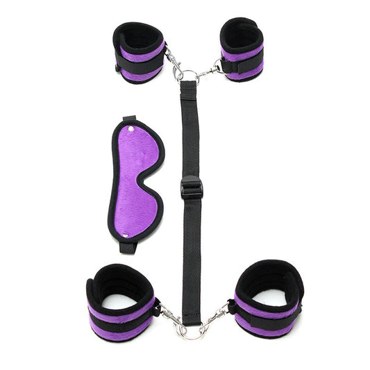 BONDAGE PLAY - ATADURAS CON MÁSCARA AJUSTABLE COLOR PÚRPURA