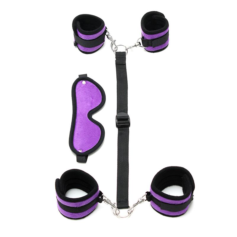 BONDAGE PLAY - ATADURAS CON MÁSCARA AJUSTABLE COLOR PÚRPURA