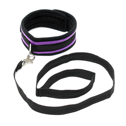 BONDAGE PLAY - COLLAR CON CORREA AJUSTABLE PÚRPURA