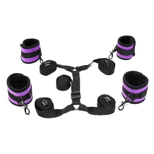 BONDAGE PLAY - CORREAS DE RESTRICCIÓN PARA LA CAMA  PÚRPURA