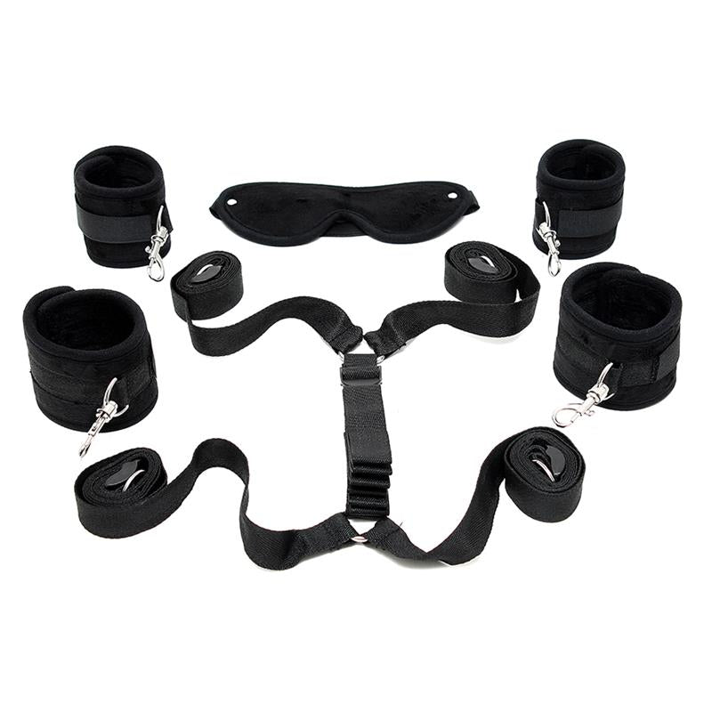 BONDAGE PLAY - CORREAS DE SUPRESIÓN PARA LA CAMA NEGRO