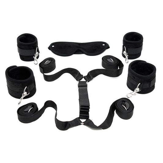 BONDAGE PLAY - CORREAS DE SUPRESIÓN PARA LA CAMA NEGRO