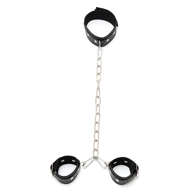 BONDAGE PLAY - COLLAR CON ESPOSAS CADENA AJUSTABLES