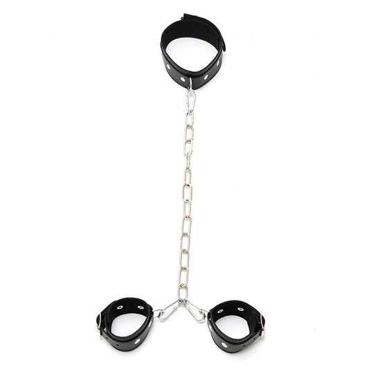 BONDAGE PLAY - COLLAR CON ESPOSAS CADENA AJUSTABLES