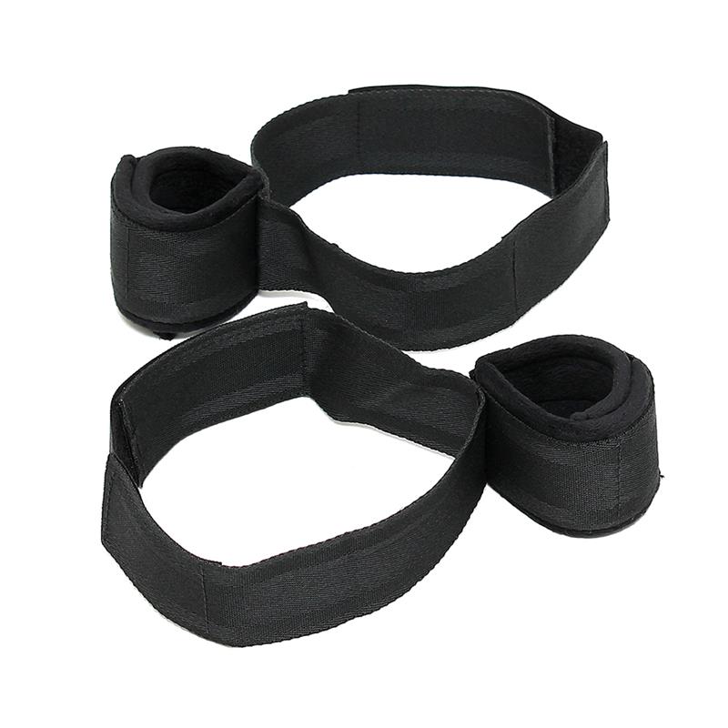 BONDAGE PLAY - ESPOSAS DE MUSLOS Y MANOS AJUSTABLES NEGRO