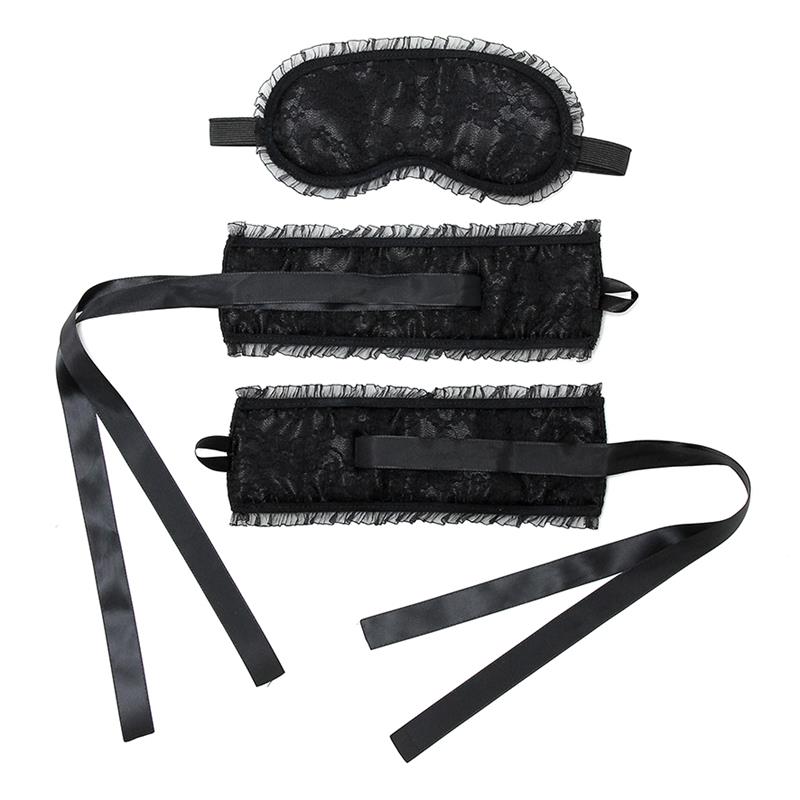 BONDAGE PLAY - ESPOSAS Y MÁSCARA BURLESQUE NEGRO