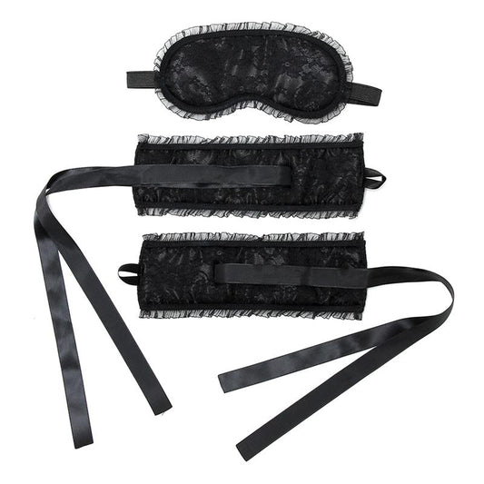 BONDAGE PLAY - ESPOSAS Y MÁSCARA BURLESQUE NEGRO