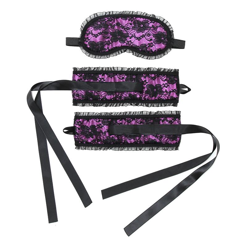 BONDAGE PLAY - ESPOSAS Y MÁSCARA BURLESQUE  PÚRPURA