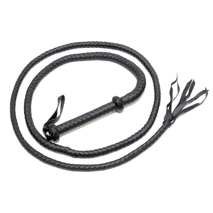 BONDAGE PLAY - LÁTIGO TRENZADO CUERO NEGRO 250 CM
