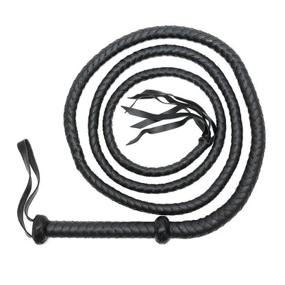 BONDAGE PLAY - LÁTIGO TRENZADO CUERO NEGRO 250 CM