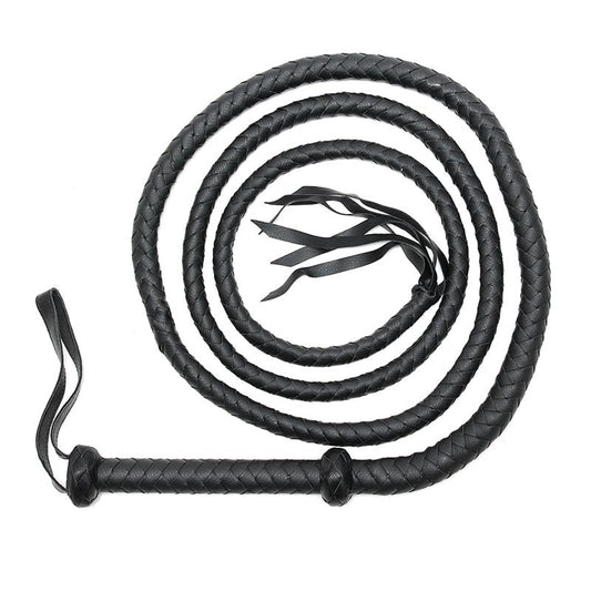 BONDAGE PLAY - LÁTIGO TRENZADO CUERO NEGRO 250 CM