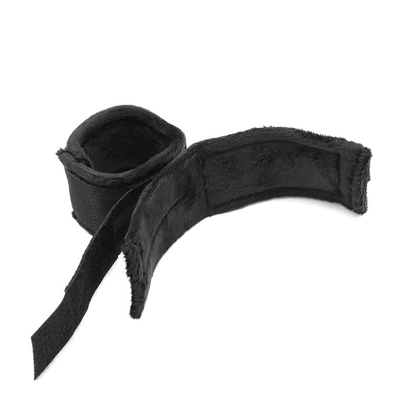 BONDAGE PLAY - MÁSCARA Y ESPOSAS AJUSTABLES NEGRO