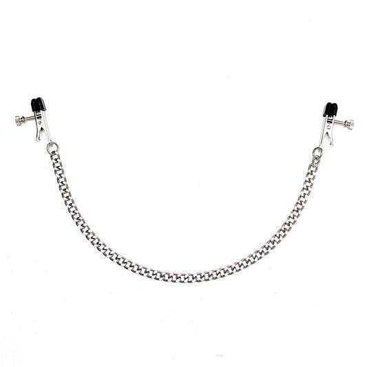 BONDAGE PLAY - PINZAS PEZONES CON CADENA METAL AJUSTABLES