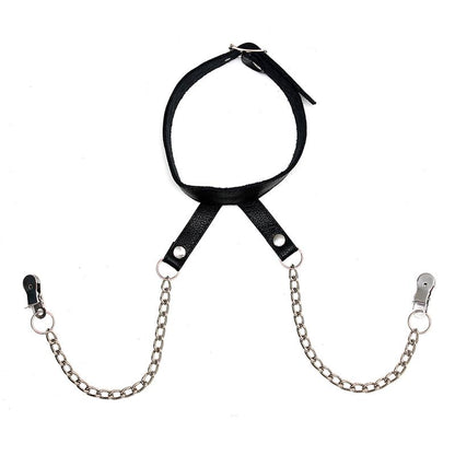BONDAGE PLAY - PINZAS PARA PEZONES CON CADENA Y COLLAR