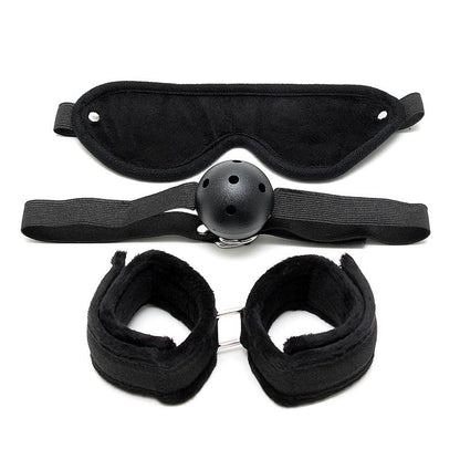 BONDAGE PLAY - SET DE BONDAGE 3 PIEZAS NEGRO