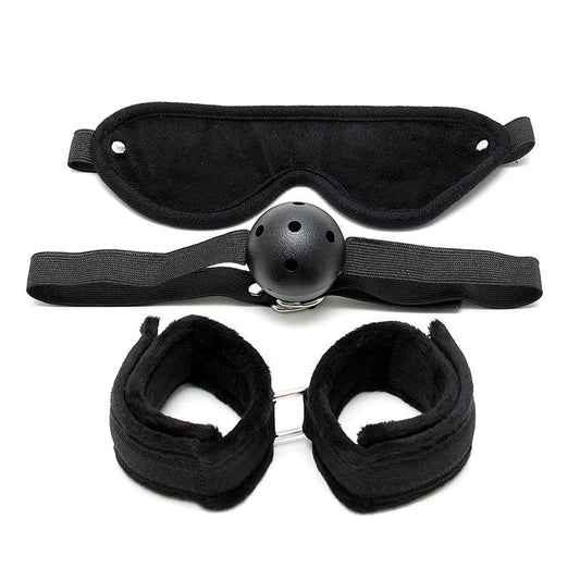 BONDAGE PLAY - SET DE BONDAGE 3 PIEZAS NEGRO