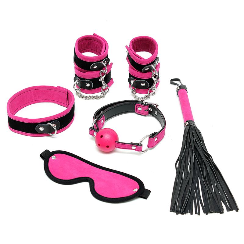 BONDAGE PLAY - SET DE BONDAGE 6 PIEZAS ROSA