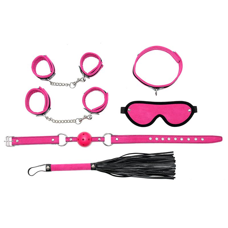 BONDAGE PLAY - SET DE BONDAGE 6 PIEZAS ROSA