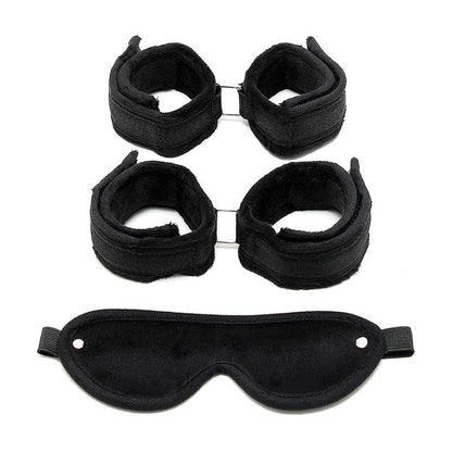 BONDAGE PLAY - SET DE ESPOSAS MANOS Y PIES NEGRO