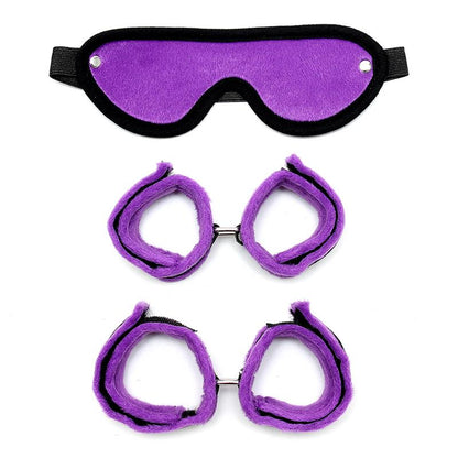 BONDAGE PLAY - SET DE ESPOSAS PARA MANOS Y PIES PÚRPURA