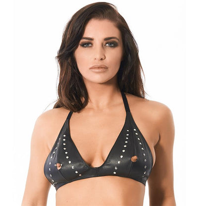 BONDAGE PLAY - SUJETADOR CUERO TALLA ÚNICA