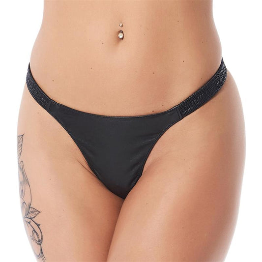 BONDAGE PLAY - TANGA CUERO ELÁSTICO