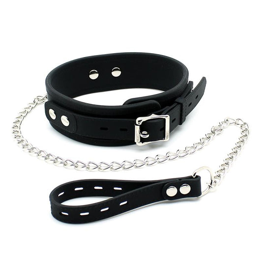 LATEX PLAY - COLLAR CON CORREA SILICONA