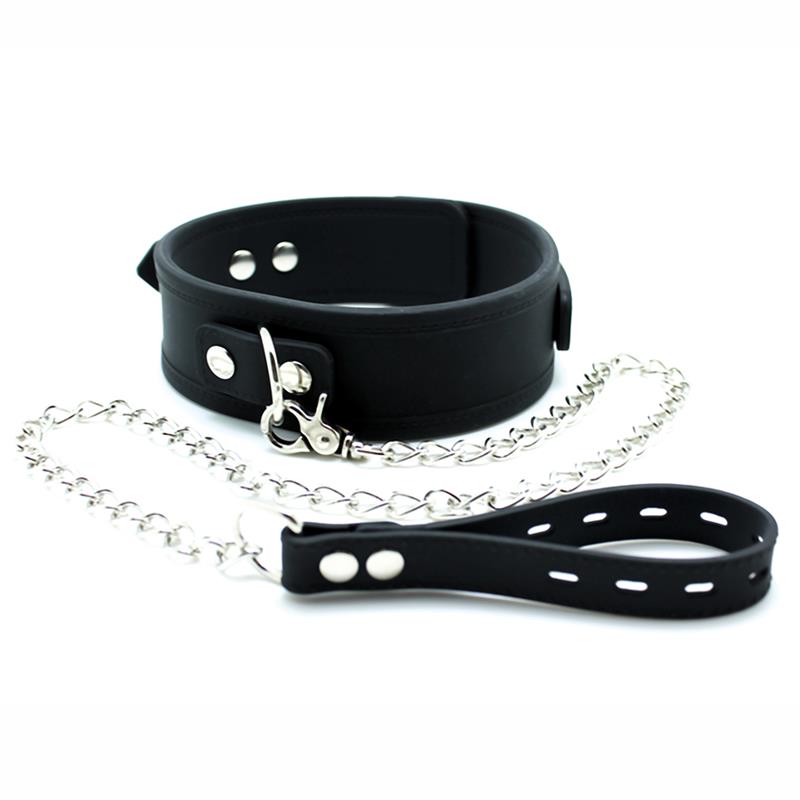 LATEX PLAY - COLLAR CON CORREA SILICONA