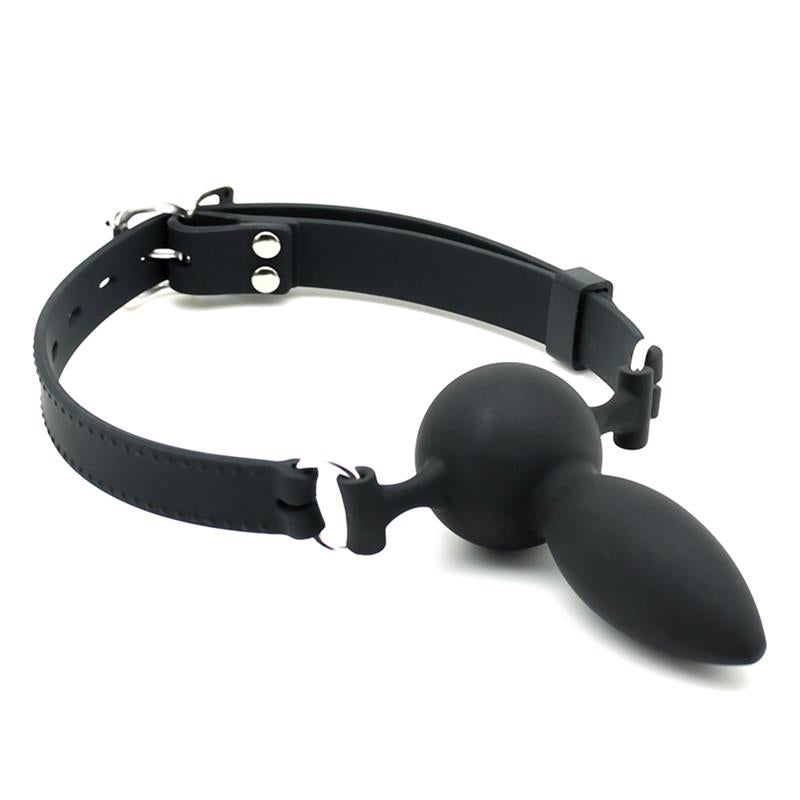 LATEX PLAY - MORDAZA CON PLUG SILICONA