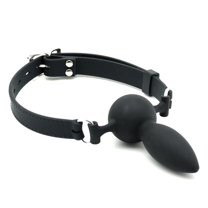 LATEX PLAY - MORDAZA CON PLUG SILICONA