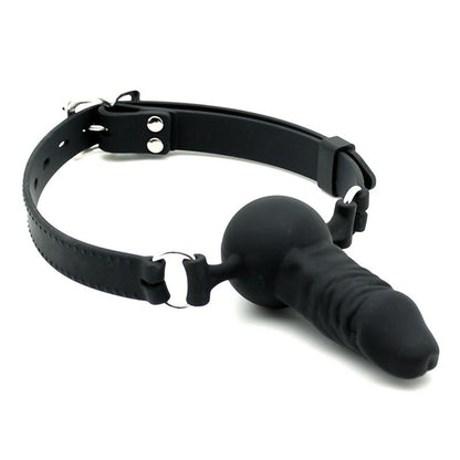 LATEX PLAY - MORDAZA CON DILDO SILICONA