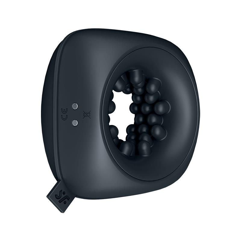 SATISFYER - RING STROKER ANILLO MATURBADOR TAMAÑO VIAJE NEGRO