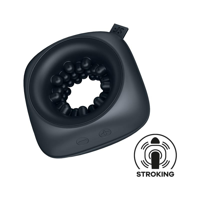 SATISFYER - RING STROKER ANILLO MATURBADOR TAMAÑO VIAJE NEGRO