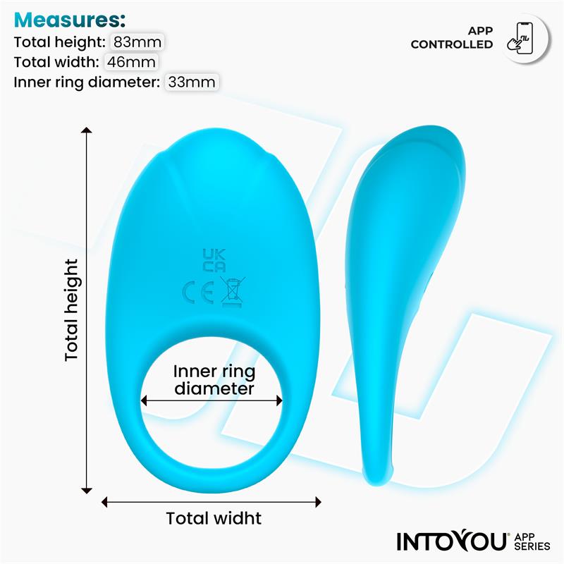 INTOYOU APP SERIES - RINGO ANILLO VIBRADOR CON APP UNIBODY AZUL