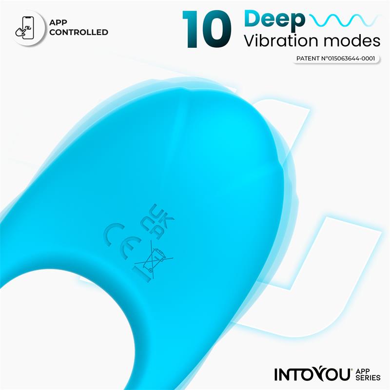 INTOYOU APP SERIES - RINGO ANILLO VIBRADOR CON APP UNIBODY AZUL