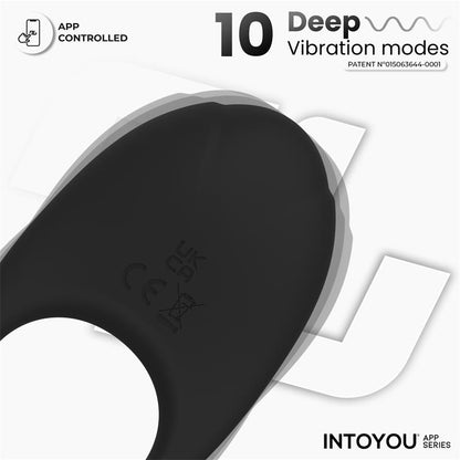 INTOYOU APP SERIES - RINGO ANILLO VIBRADOR CON APP UNIBODY NEGRO