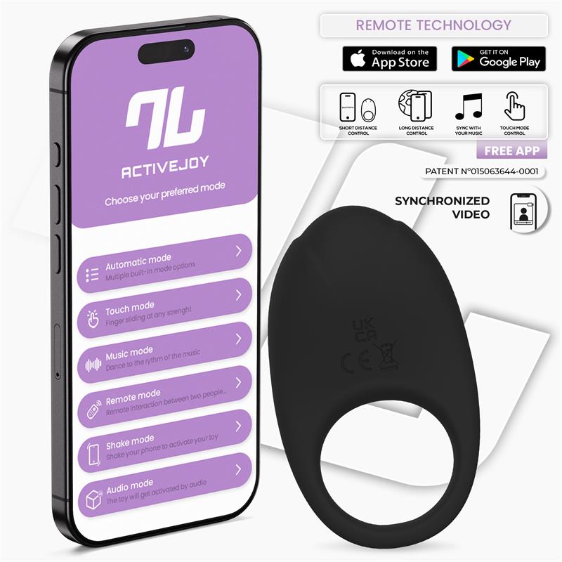 INTOYOU APP SERIES - RINGO ANILLO VIBRADOR CON APP UNIBODY NEGRO